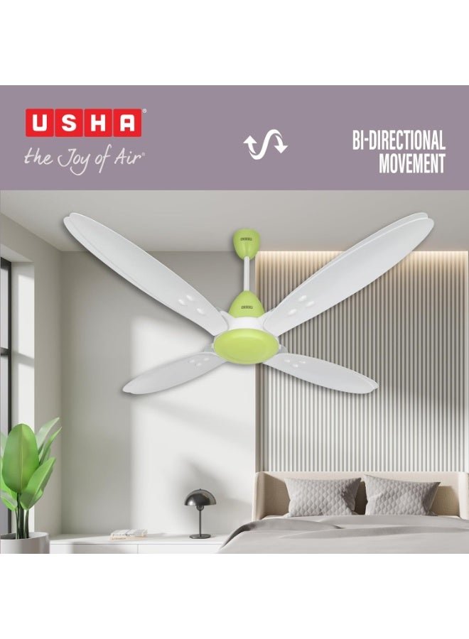 أوشا USHA New Bloom Series Lily Nova (Inspired by Lily) 4-Blade BLDC Ceiling Fan with Bi-Directional Feature | Sleep/Boost/Timer Modes | RF Remote | Dust-Resistant | Whisper-Quiet (White & Light Green) - Image 4